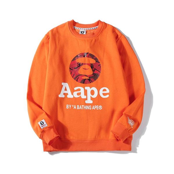 

winter mens women sweatshirts thick monkey cashmere long sleeve fleece hoodie pullover luxury sweater street fashion hiphop orange b103562l, Black