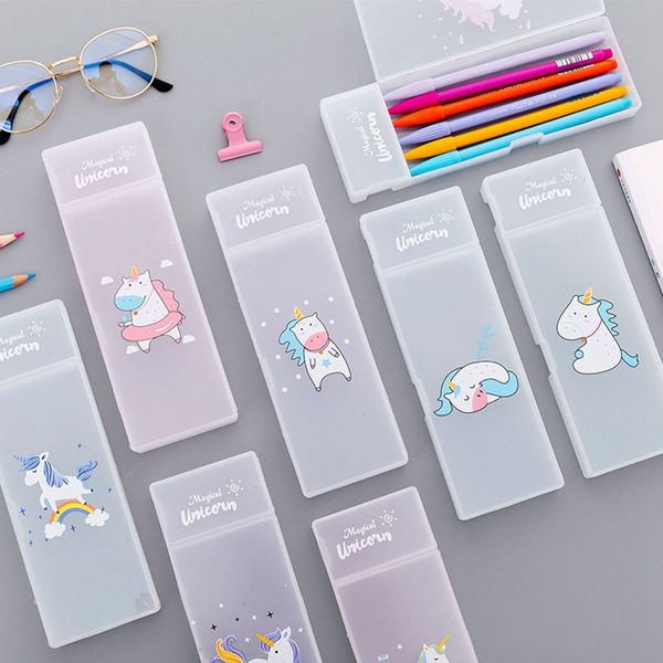 

1pcs kawaii pencil case cartoon unicorn scrub gift school pencil box pencilcase bag school supplies stationery