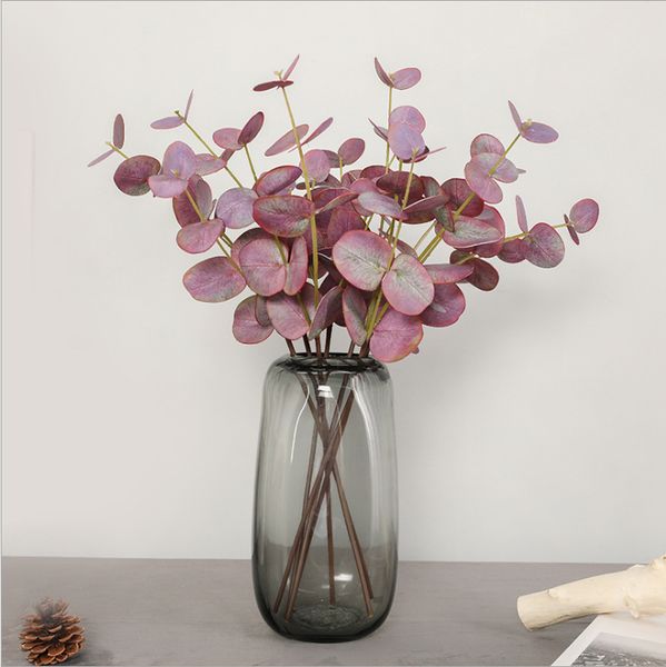 

1 pcs artificial silk flower bouquet for wedding decoration eucalyptus green leaves fake plants fake grass house plants bonsai