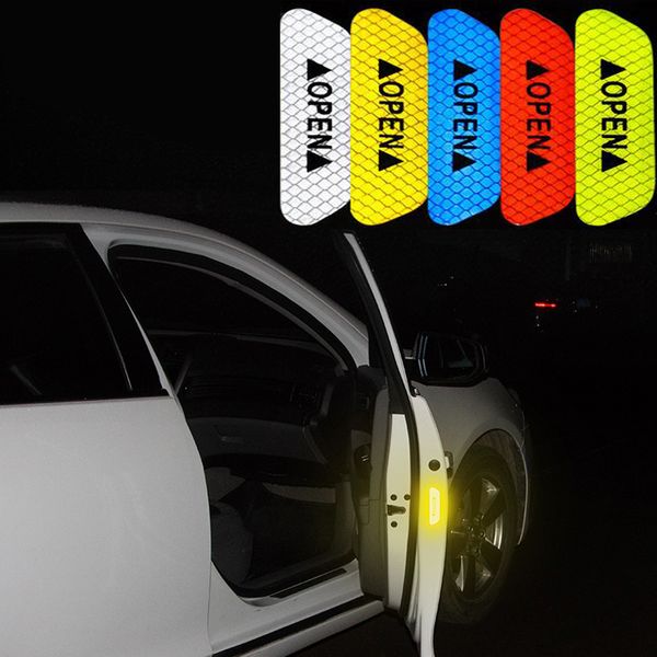 

4pcs car warning mark reflective tape for mitsubishi asx lancer 10 outlander pajero sport 9 l200 colt carisma galant grandis