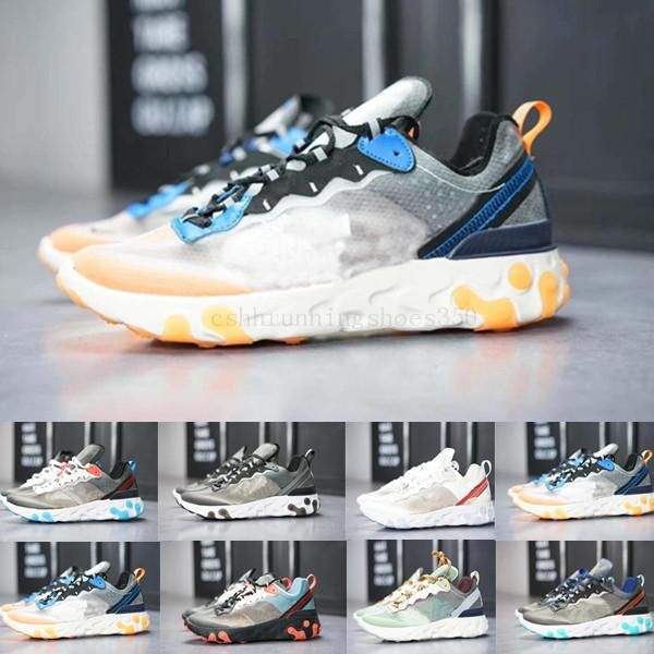 

2019 new react element 87 undercpver x upcoming men fashion luxury women shoes running sports sneakers shoes gh562, Black;brown