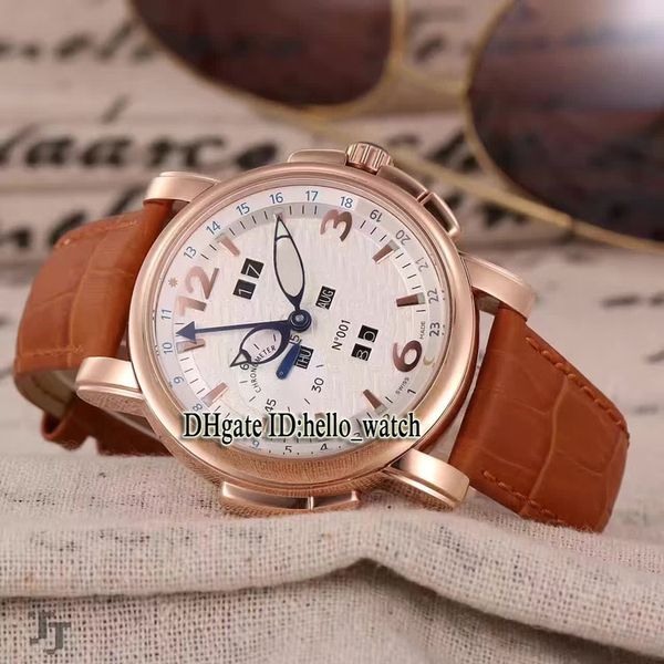 

new perpetual calendar 322-66/91 white dial automatic mens watch leather strap rose gold case brown leather strap watches hello_watch, Slivery;brown