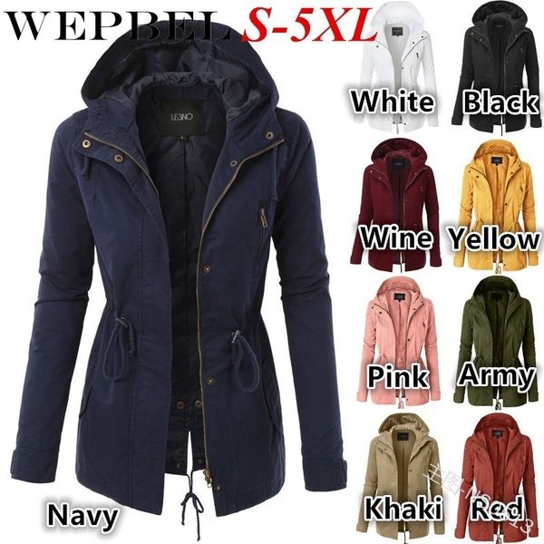 

wepbel women slim jackets outwear full sleeve autumn winter casual fashion v neck zipper with hoodie lady jacket s-5xl, Black;brown