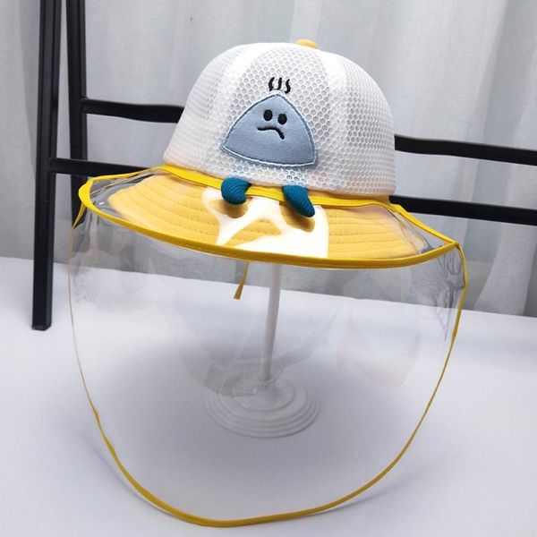 

anti-spitting protective bucket hat dustproof cover kids boys girl fisherman hat hunting sunscreen cap anti-fog bucket hats, Yellow