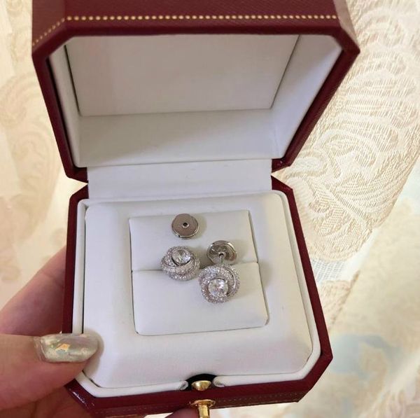 

Новый Бренд Дизайн Круглые Серьги с Бриллиантами Стерлингового Серебра 925 Дизайн