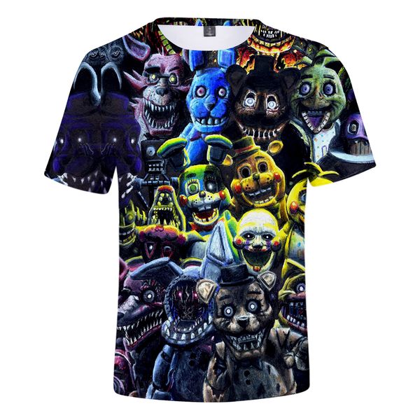 

new fashion women/men five nights at freddy's short sleeves funny 3d print t-shirt summer casual clothes tees k55, White;black