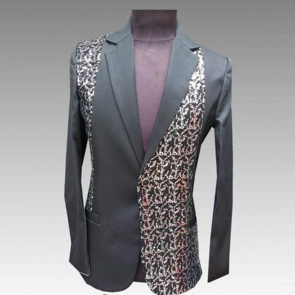 

ночной мужской костюм с блестками европейский и американский стиль ведущий певец костюм сценический костюм парикмахер костюм пиджак, White;black