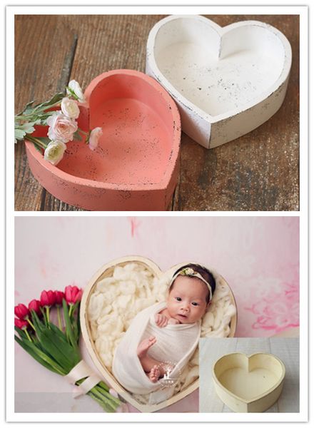 

newborn pgraphy props 100 days baby dream love wooden basin container creative baby pgraphy container children