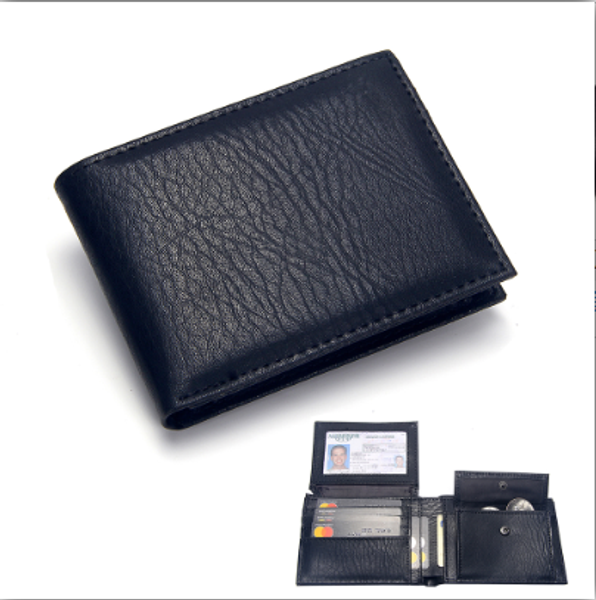 

2020 luxury men wallet leather solid color slim wallet leather two-way folding short credit card holder .#rtf, Red;black