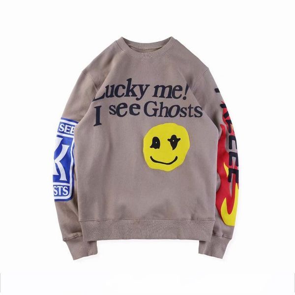 

18fw hip hop stars kanye west album kids see ghosts e skateboard fleece hoodie cool pullover men women cotton long sleeve casual hoodie, Black