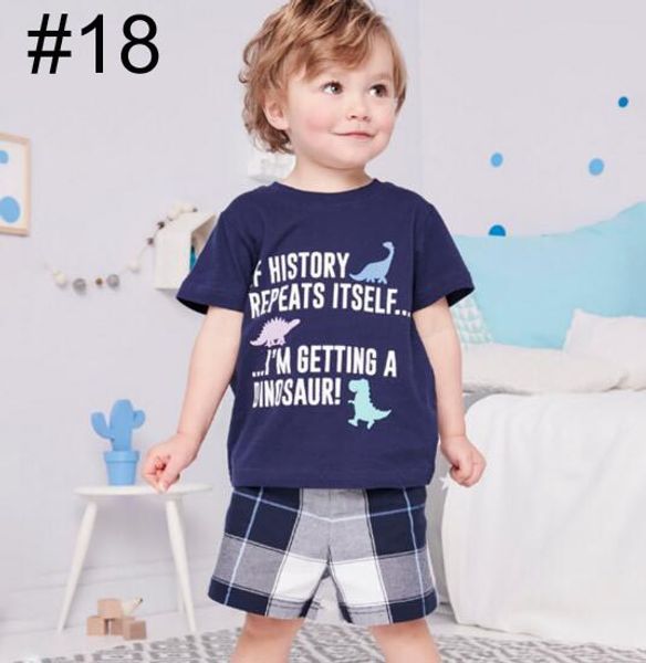 

NEW Arrivals boy Kids sets 100%Cotton short Sleeve cartoon Dinosaur stripped plaid print boy set summer boy elegant casual set