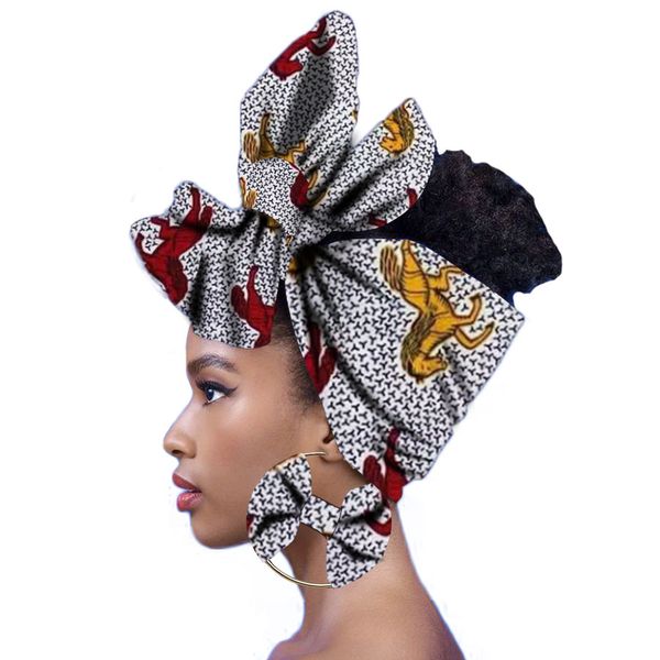 

african turbans african headwraps for woman headscarf nigerian headtie with matching earring