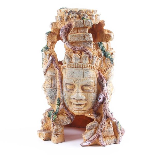 

new aquarium decoration under water grass landscaping resin skull reptile ornaments four-faced buddha evasion house hidden room