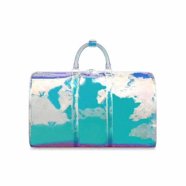 

designer luxury handbags purse 50cm keepall laser pvc transparent duffle bag brilliant colour luggage travel bag large capacity handbag5ed3#