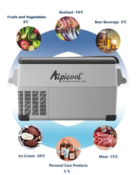 

35l 12v/24v car refrigerators ultras quiet low noise car mini refrigerators er cooling heating box fridge home outdoor