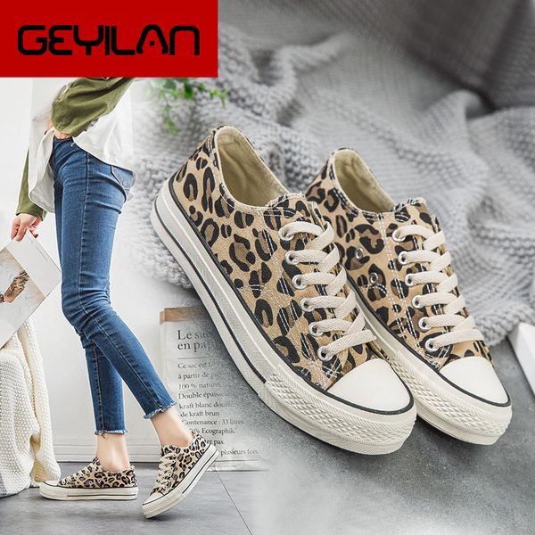 

dwayne women flats lace up canvas leopard comfort shoes ladies vulcanized shoes female fashion casual platform, Black