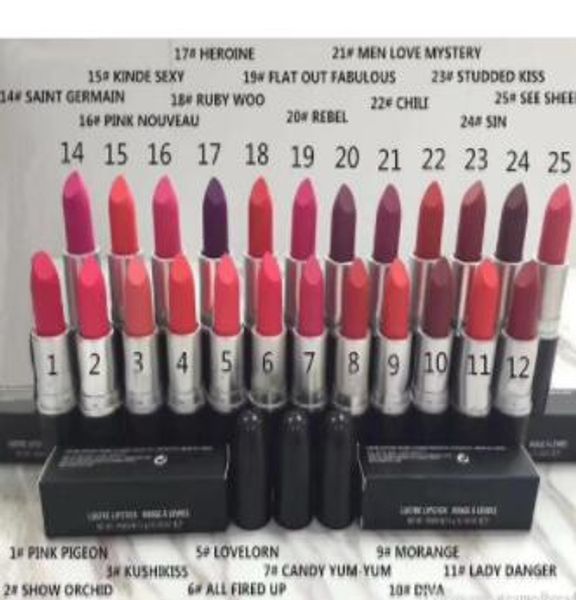 

24pcs/lot brand makeup lustre lipstick rouge a levres 3g 25 mixed colors