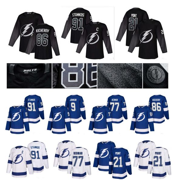 

2019 black nhl tampa bay lightning jer ey 21 brayden point 86 nikita kucherov 91 teven tamko hedman va ilev kiy john on alternate hockey