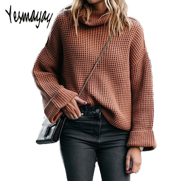 

2019 fashion knit sweater women long sleeve turtleneck woman sweaters pullovers autumn winter knitwear streetwear pull femme, White;black