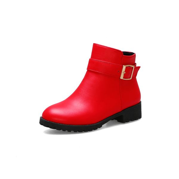 

ldhzxc 2019 woman boots western style autumn shoes square high heels round toe boots women ankle solid shoes 34-44, Black
