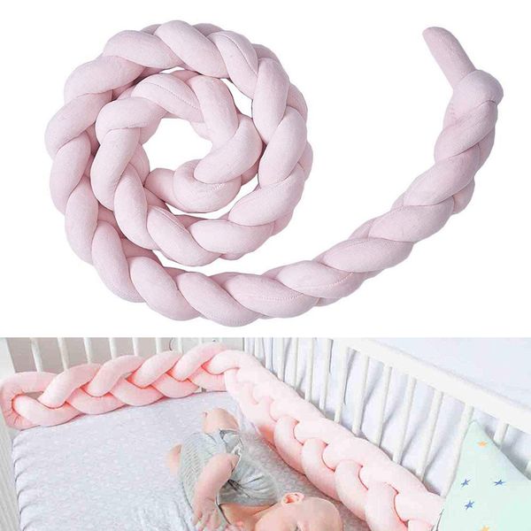 

1m/1.5m/2m 3 strands anti bump baby crib border bed braid knoty pillow cushion infant head protector cushion bed decor