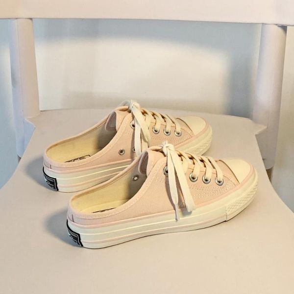 

shoes women lady slippers casual low loafers slides pantofle soft girl summer 2020 pink fabric floral canvas hoof heels, Black
