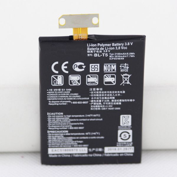

2100mah bl t5 mobile phone battery for nexus 4 bl-t5 battery replacement
