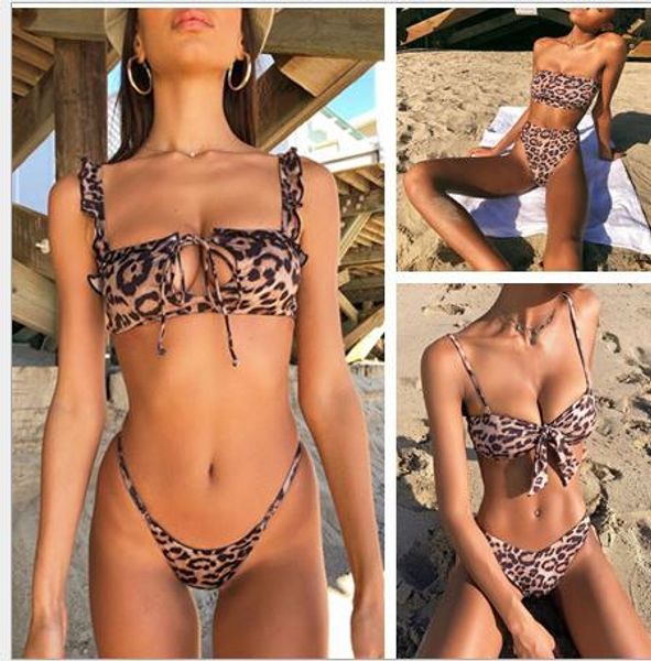 

сплит купальники г-жи бикини новое бикини с леопардовым принтом в европе и америке