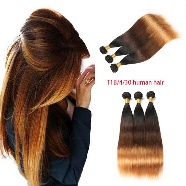3 Bundles 300gr Brazilian Hair Straight Human Hair Weaves