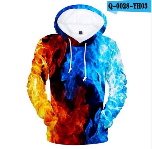 

hooded yellow/blue hoodies 3d print sweatshirt men women hoody outwear male/female pullovers imaginative simple style, Black