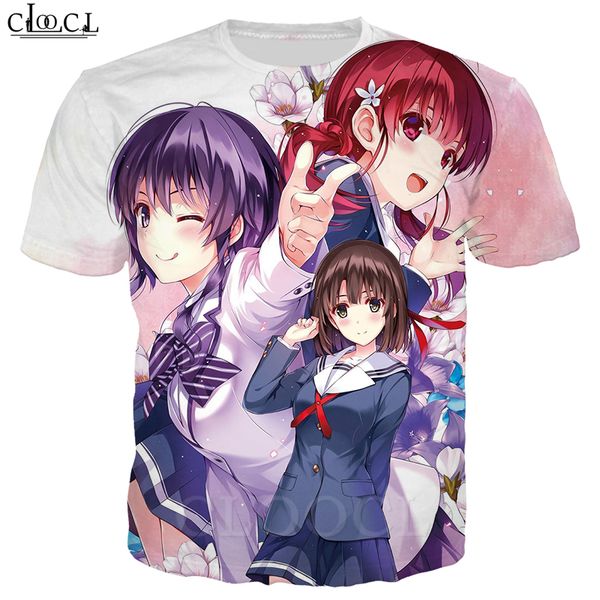 

мода saenai героиня нет sodatekata футболка мужская 3d печати anime girls мужская одежда летняя охладить tee tops s-5xl, White;black