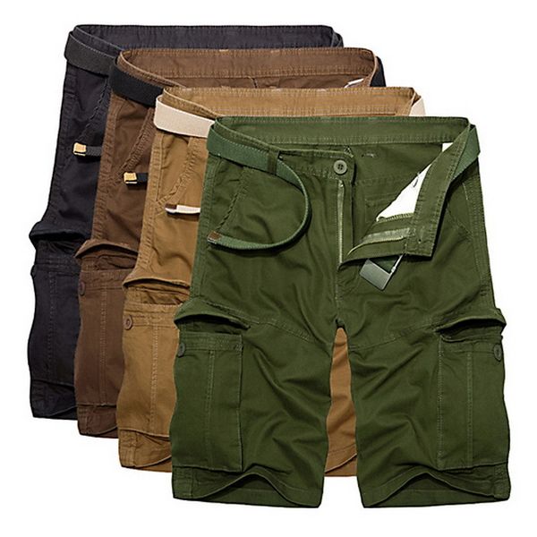 

mens designer large size tooling shorts cotton multi-pocket pants, Black