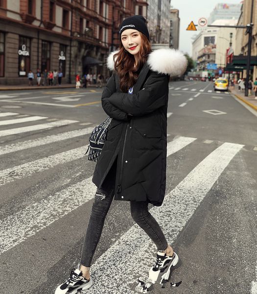 

womens winter designer down long sleeve warm style solid color female clothing fashion style casual apparel, Black