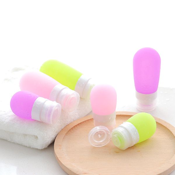 

38ml/80ml portable empty liquid soap container silicone refillable mini traveler packing bottle press bottle for lotion shampoo