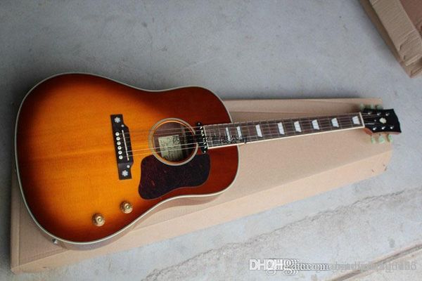 

wholesale classic john lennon 70th j-160e acoustic electric guitar cherry sunburst guitar