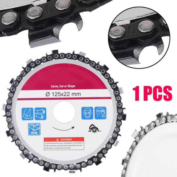 

5 inch 22mm diameter 14 tooth chainsaw disc for angle grinders circular saw blade wood cutting steel carving cut carve shape