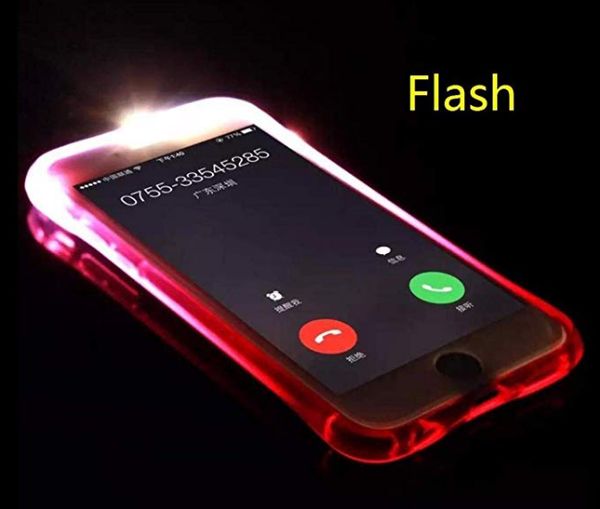 

for iphone x 8 7 6flash up light remind lncoming led crashproof anti-knock airbag soft tpu case for samsung galaxy a310 a510 j510