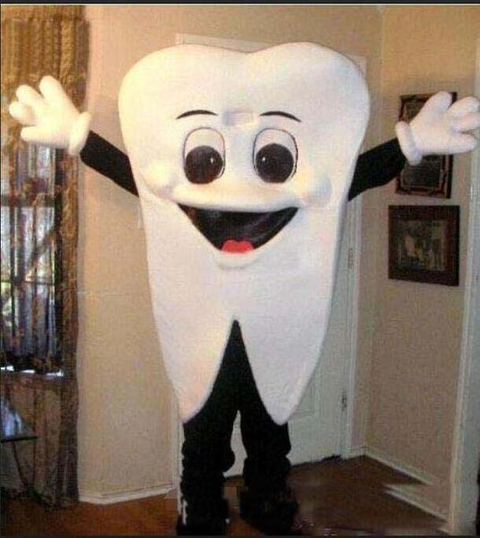 

2018 factory tooth mascot costume size ems ing, Red;yellow