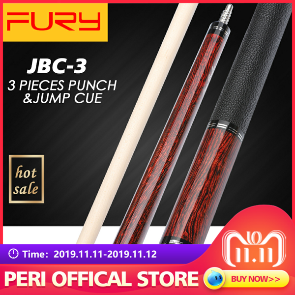 

fury jbc-3 billiards 3 pieces punch&jump cue stick 13mm tip high-quality maple professional billar break& jump cue billiard pool