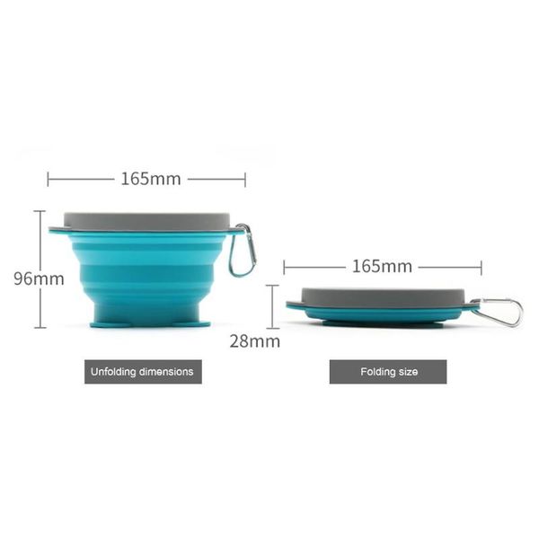 

durable foldable bowl wear-resistant outdoor picnic tableware 720ml foldable bowl fruit lunch bowls container
