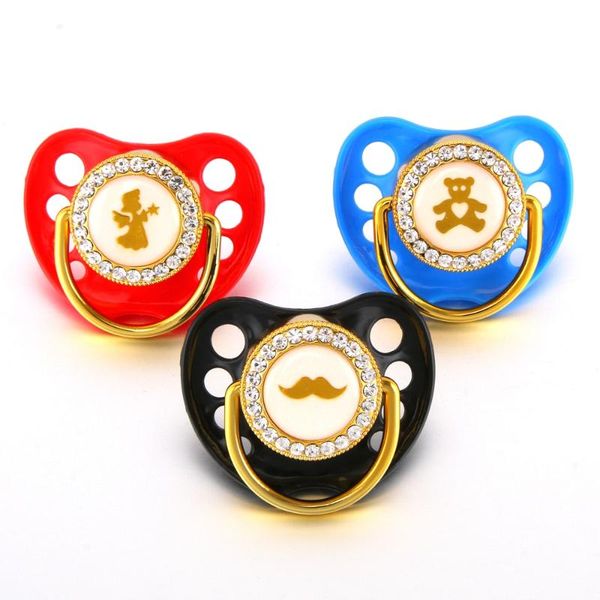 

золотое тиснение bling детских пустышки soothie сосок для новорожденного infant силиконовых ортодонтических соски спящих пустышку