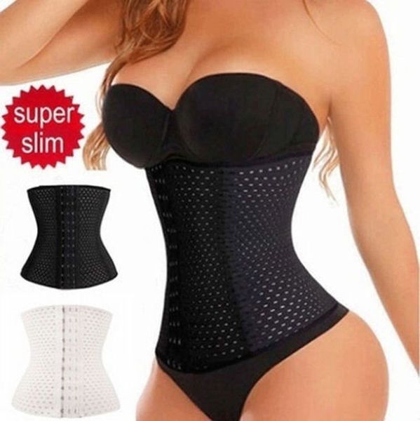 

women waist shapewear trainer cincher underbust corset belt slim body shaper fashion breathable solid plus size cummerbunds, Black;brown