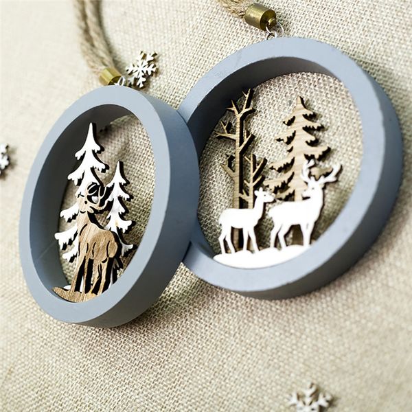 

snowflake wood embellishments rustic tree hanging pendant ornament decor christmas decorations supplies 1026