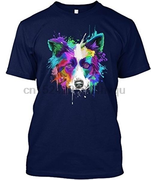 

border collie art тенниска 100% хлопок preshrunk comfortsoft tagless tee женщины тенниска, White;black