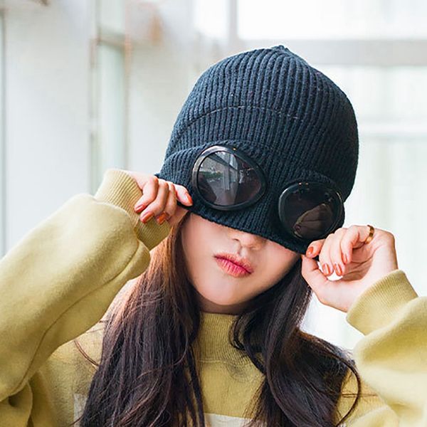 

спорт туризм лыжной шапочка унисекс шерсть вязаного goggles тепловых теплая осень зима тепло хранитель ухо снег холодный протектор спорт cap, Black;white