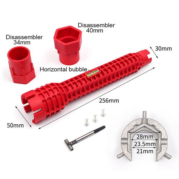 8 En 1 Llave De Tubo De Agua Herramienta Grifo Y Sumidero Del Instalador De Agua Llave De Tubo De Herramientas Plomeros Propietarios Z/ócalo De Juego De Llaves Para Los Fontaneros Y Los Propietarios De