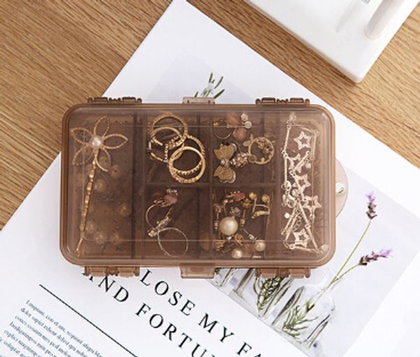

double layer plastic jewelry storage box transparent earring ring organizer clear jewelry box small sundries case