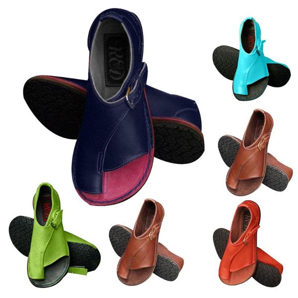 

fashion 2020 women shoes soft genuine leather women sandals female flat sandals casual summer beach shoes female buckle