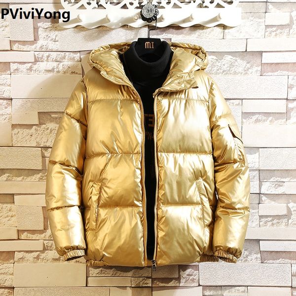 

pviviyong 2019 winter jacket men hooded coat men coated fabrics waterproof parka plus-size m-5xl ma004, Black