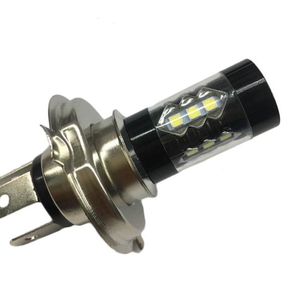 

1 piece h4 80w 6500k led light super bright white tail turn brake head car light lamp bulb drop shipping